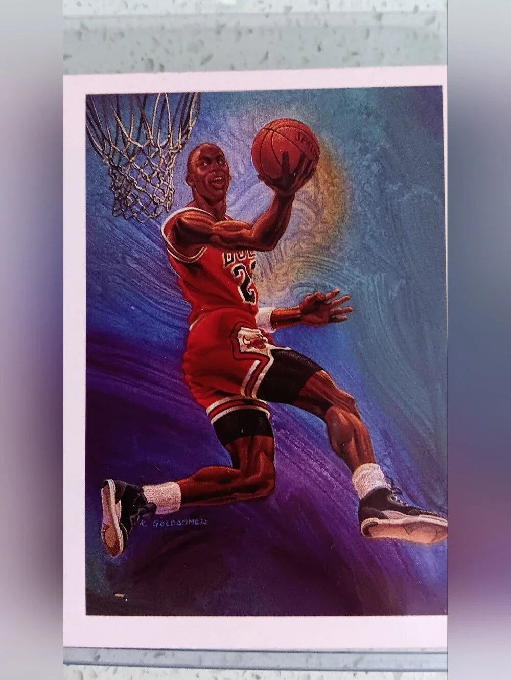 1990-91 NBA Hoops Michael Jordan Art Team Card Checklist #358 Bulls